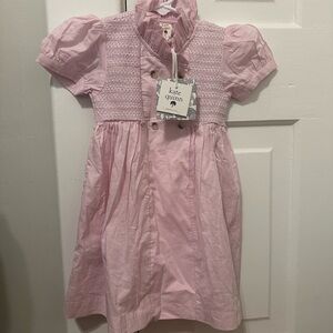 Kate Quinn Light Pink Smocked Kids Dress